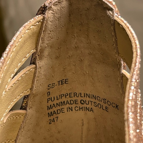 Blue by Betsey Johnson Tee Champagne Glitter Heels Size 9 - Picture 5 of 14